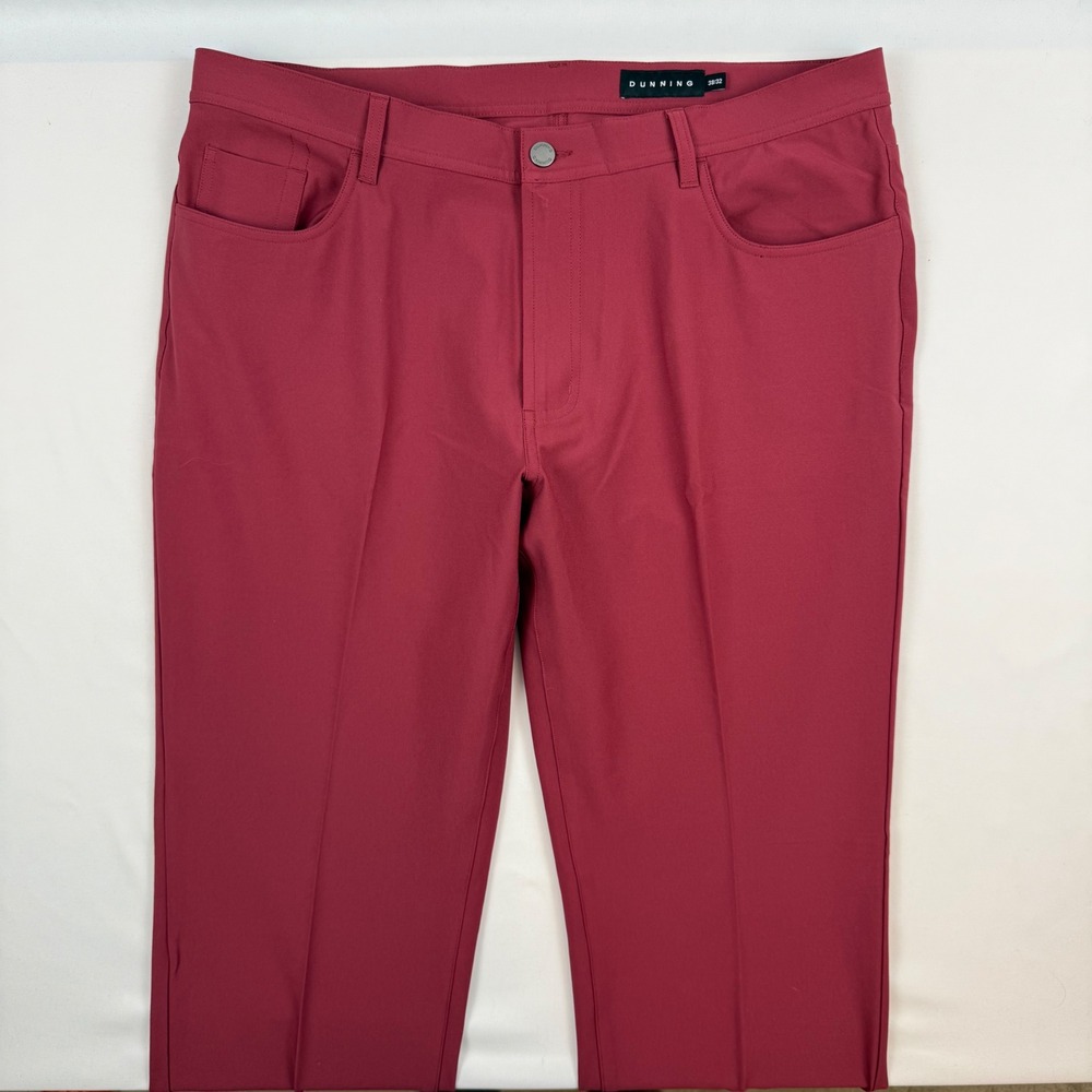 Dunning Golf Mens Burgundy Performance Stretch 5-Pocket Pants 38x32 DN801805EB
